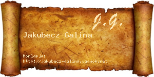 Jakubecz Galina névjegykártya